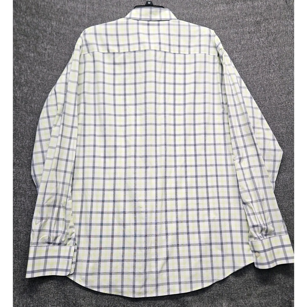Peter Millar Summer Comfort Shirt Mens XL Yellow Grey Plaid Button Long Sleeve - Picture 8 of 9